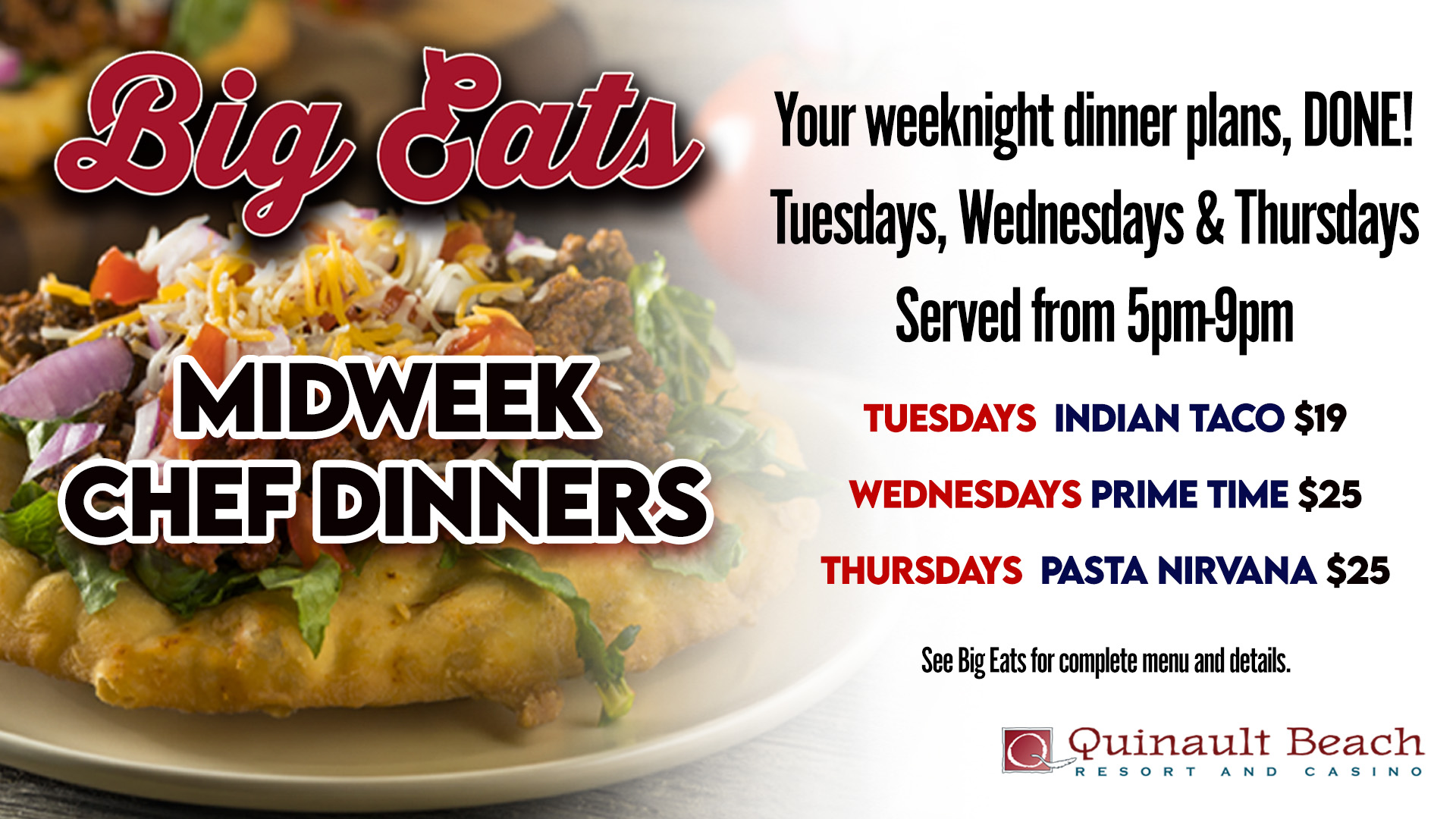 <b>Midweek</b> Chef Dinner Specials